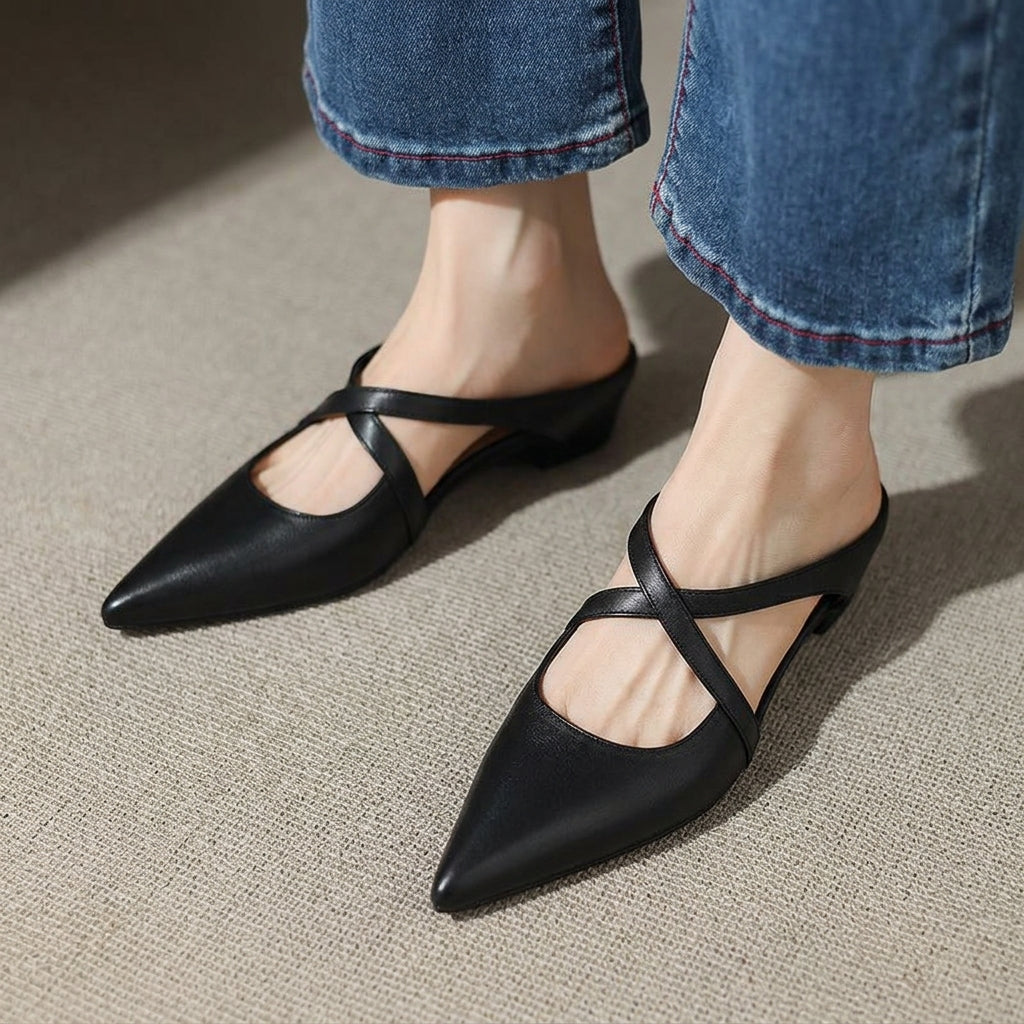 Leather Mules for Women Orthopedic Slip On Shoes – Marlowe