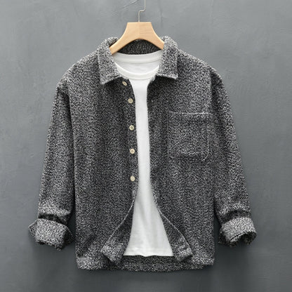 Cashmere Blend Overshirt Classic Crew Neck Long Sleeve – Elara