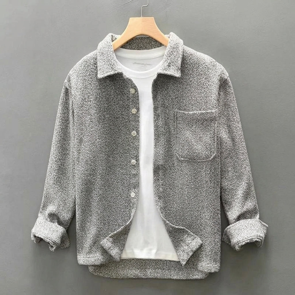 Cashmere Blend Overshirt Classic Crew Neck Long Sleeve – Elara