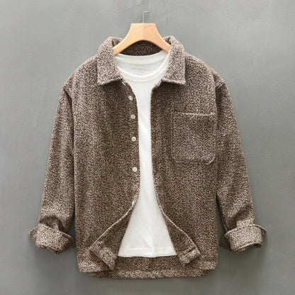 Cashmere Blend Overshirt Classic Crew Neck Long Sleeve – Elara