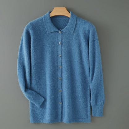 Cashmere Feel Cardigan Relaxed Fit Long Sleeve – Elara