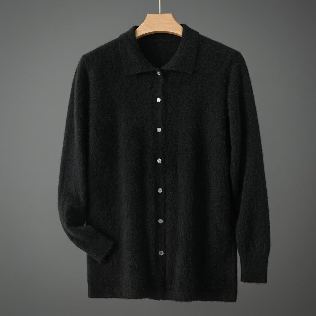 Cashmere Feel Cardigan Relaxed Fit Long Sleeve – Elara