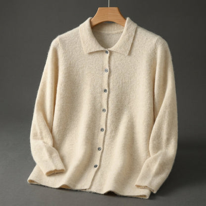 Cashmere Feel Cardigan Relaxed Fit Long Sleeve – Elara