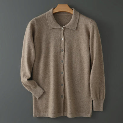 Cashmere Feel Cardigan Relaxed Fit Long Sleeve – Elara