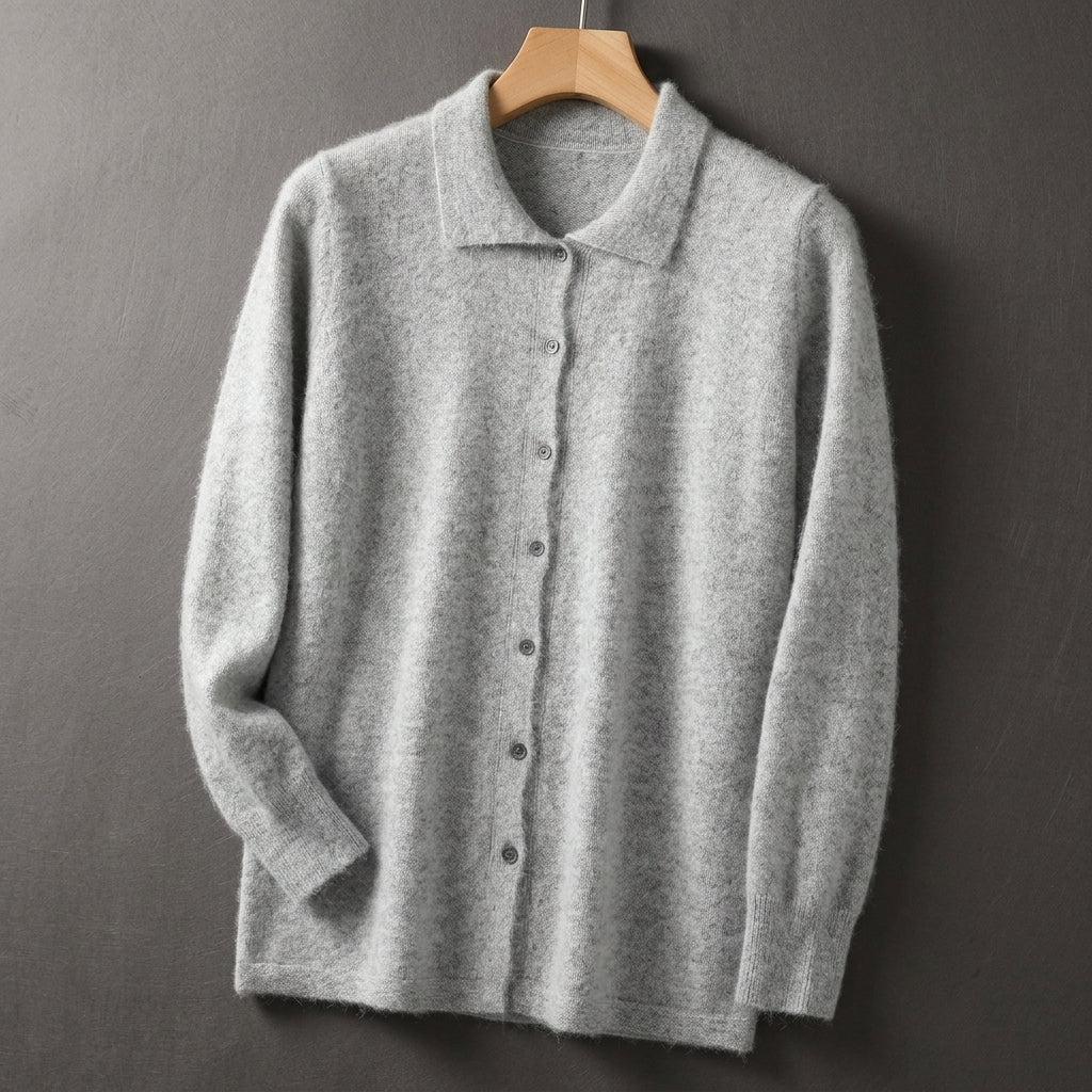 Cashmere Feel Cardigan Relaxed Fit Long Sleeve – Elara