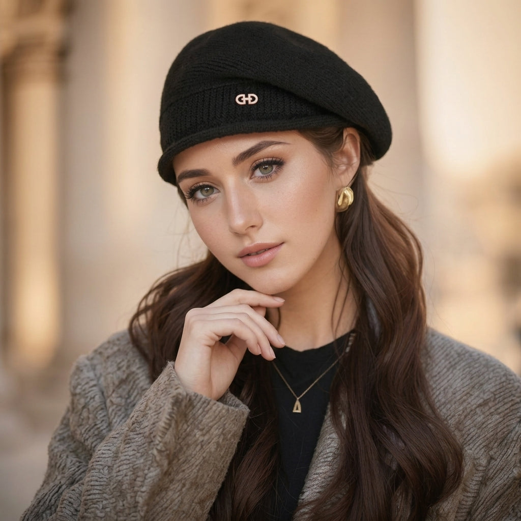 Wool Blend Beret for Women Soft Classic Style – Elara