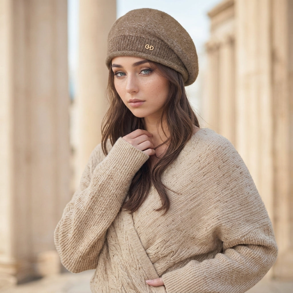 Wool Blend Beret for Women Soft Classic Style – Elara