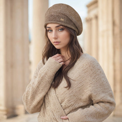 Wool Blend Beret for Women Soft Classic Style – Elara