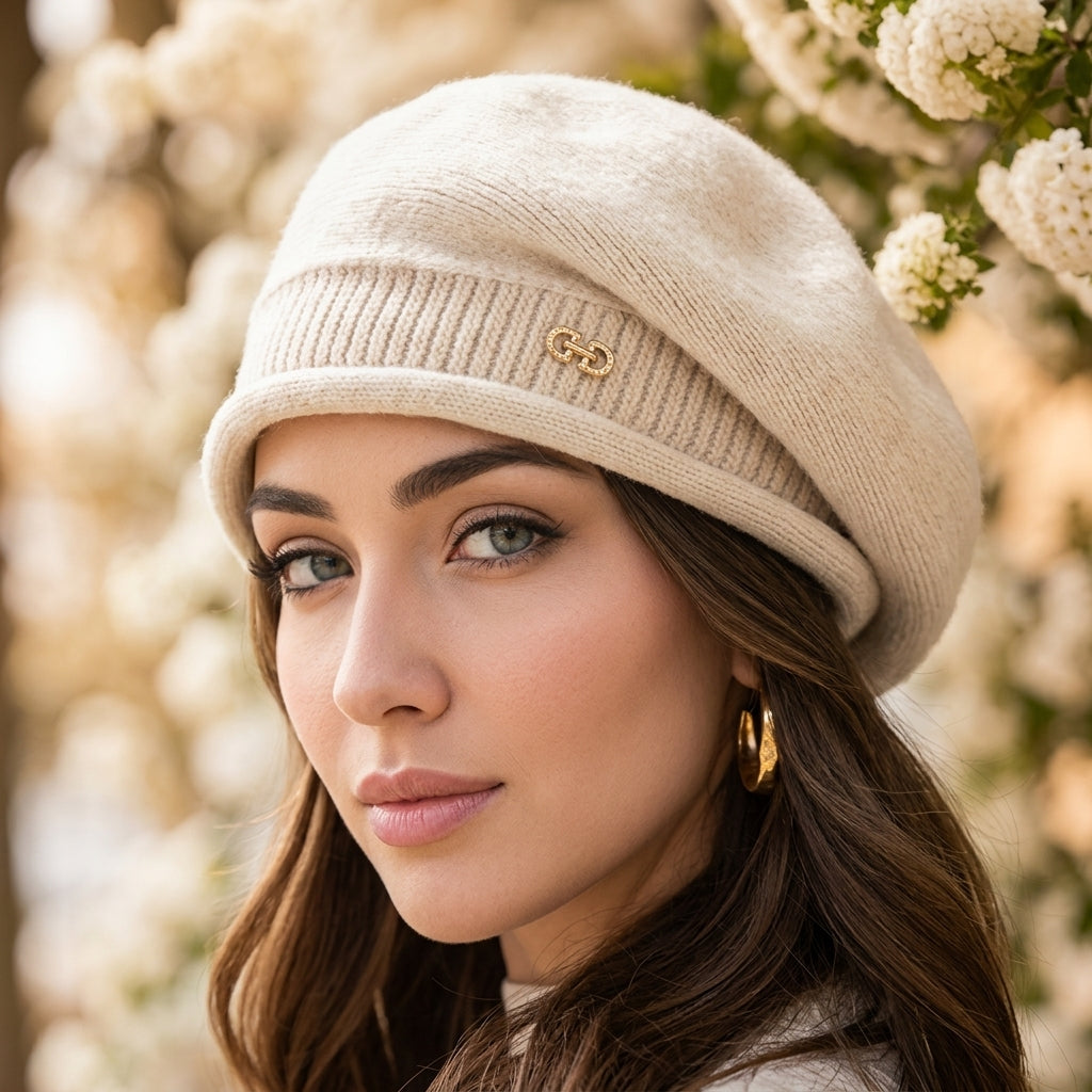 Wool Blend Beret for Women Soft Classic Style – Elara