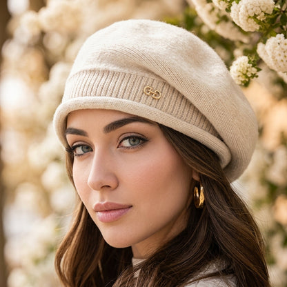 Wool Blend Beret for Women Soft Classic Style – Elara
