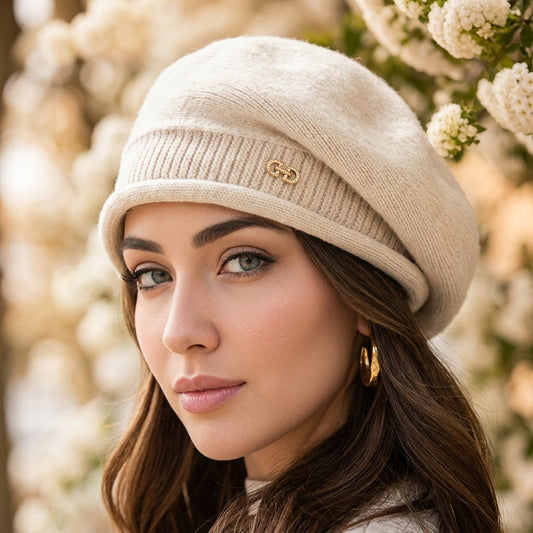 Wool Blend Beret for Women Soft Classic Style – Elara