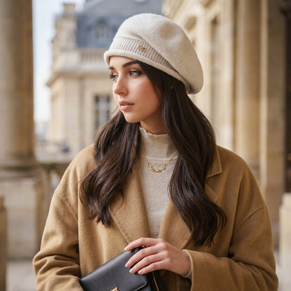 Wool Blend Beret for Women Soft Classic Style – Elara