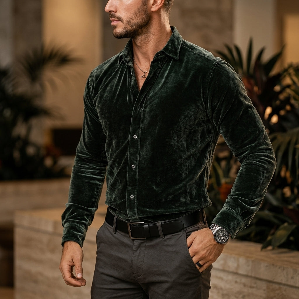 Velvet Shirt for Women Soft Textured Elegant Style – Marcelle