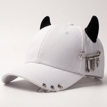 Fabric Blend Cap With Adjustable Strap And Embroidered Design – Merrin