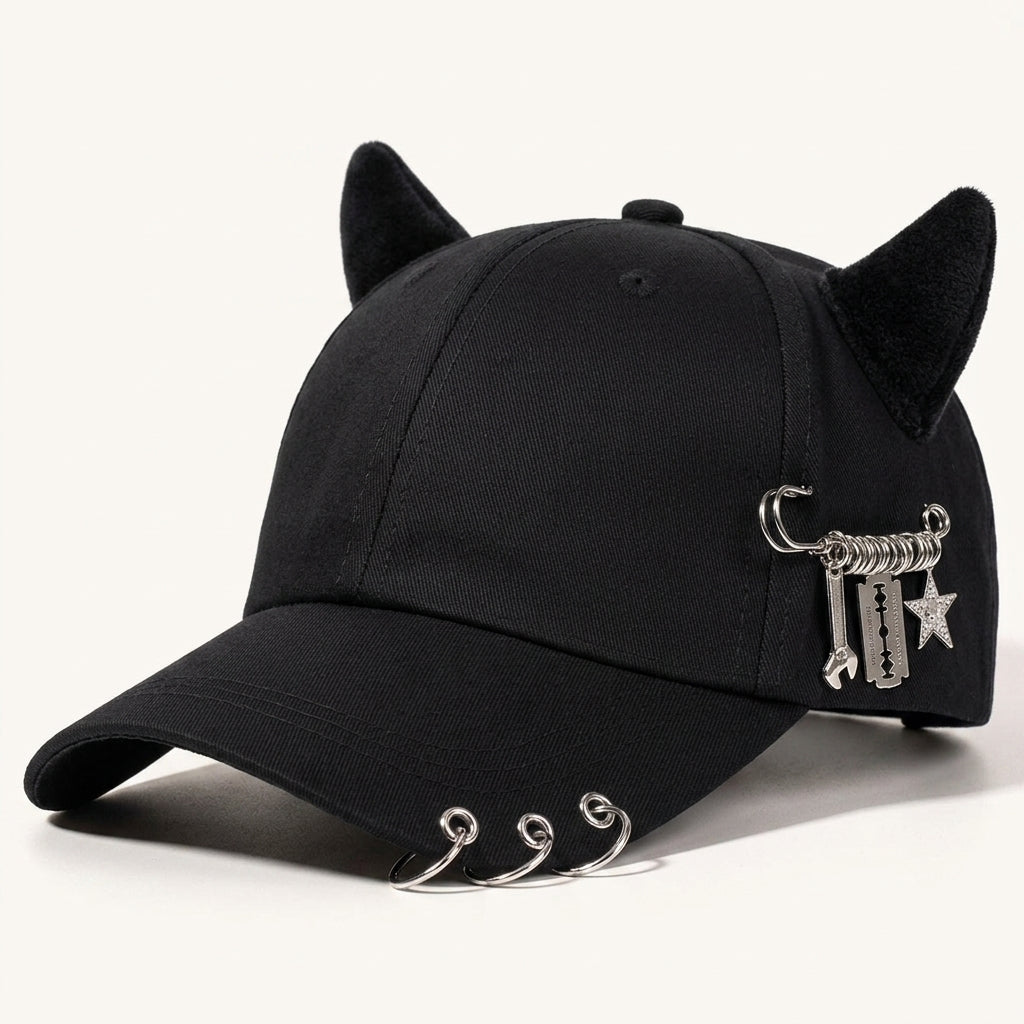 Fabric Blend Cap With Adjustable Strap And Embroidered Design – Merrin