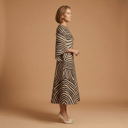 Women's Midi Dress Round Neck Tailored Fit – Celeste