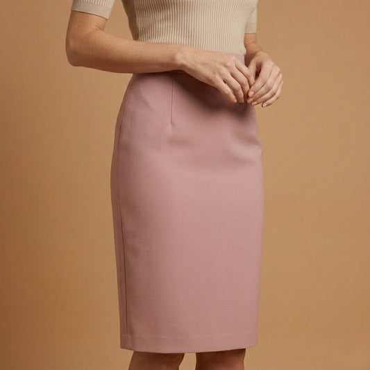 Women's High-Waisted Midi Skirt Elegant Fabric Blend – Celeste