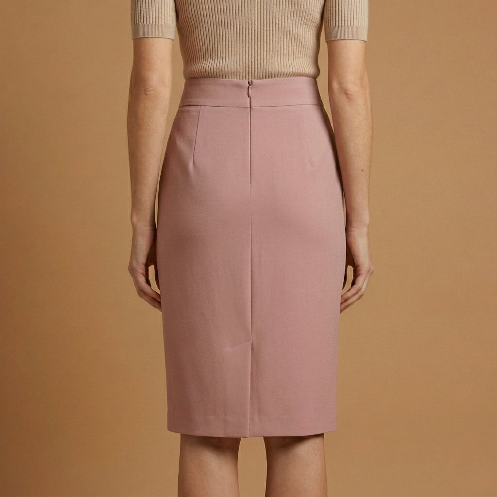 Women's High-Waisted Midi Skirt Elegant Fabric Blend – Celeste