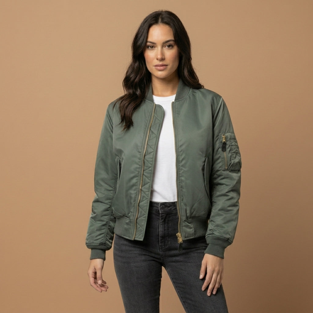 Bomber Jacket Modern Zip Ribbed Trim – Lucien
