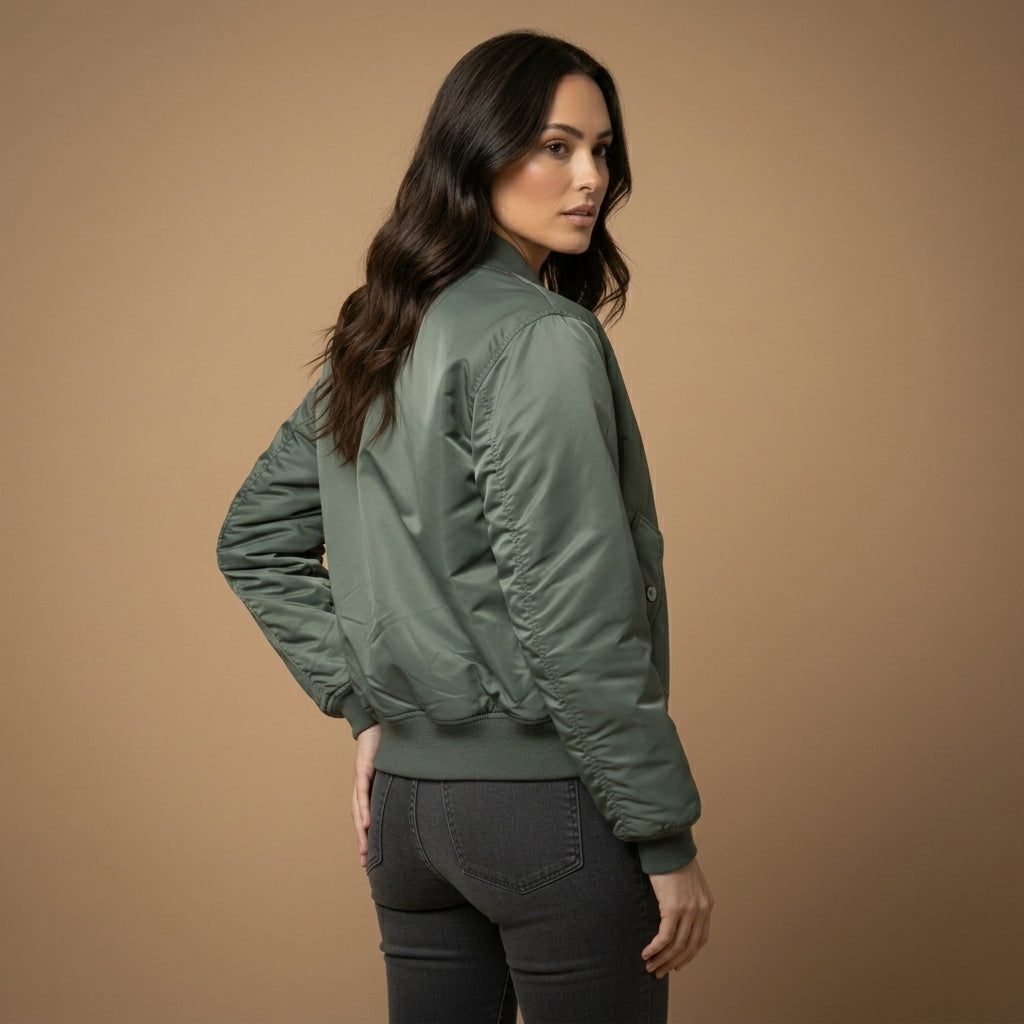 Bomber Jacket Modern Zip Ribbed Trim – Lucien