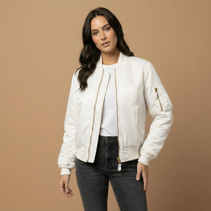 Bomber Jacket Modern Zip Ribbed Trim – Lucien