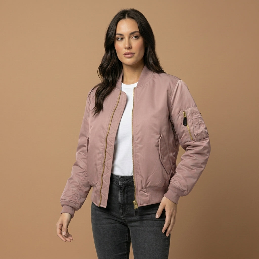 Bomber Jacket Modern Zip Ribbed Trim – Lucien