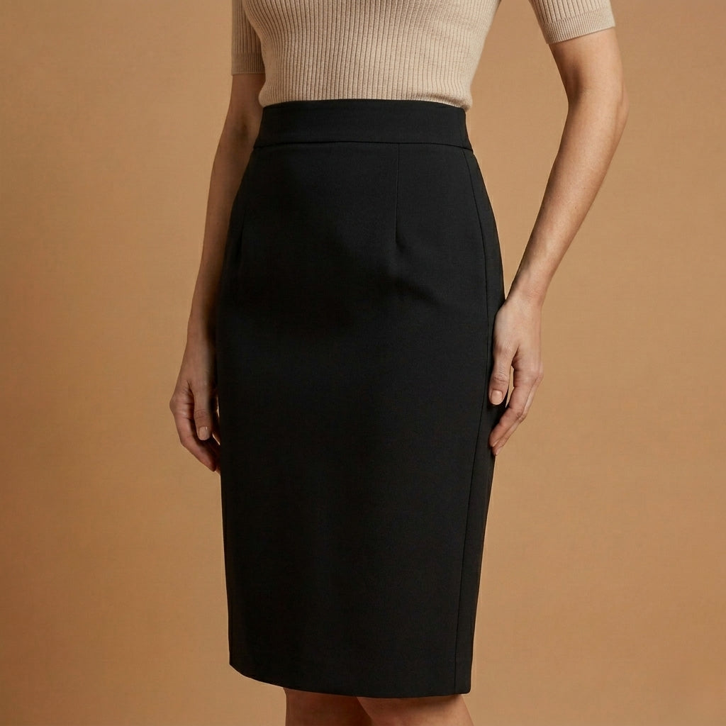 Women's High-Waisted Midi Skirt Elegant Fabric Blend – Celeste