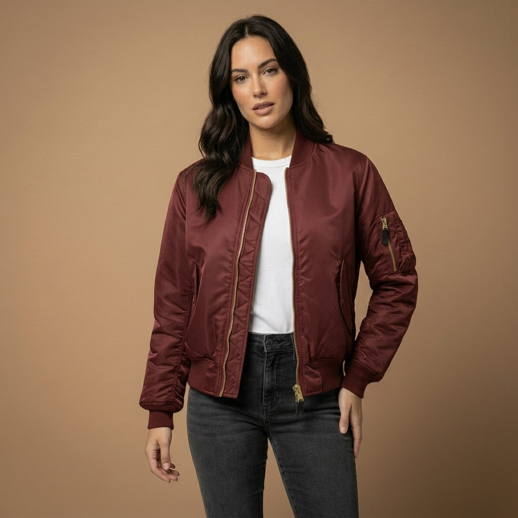 Bomber Jacket Modern Zip Ribbed Trim – Lucien