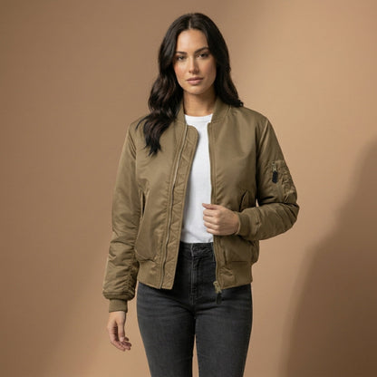 Bomber Jacket Modern Zip Ribbed Trim – Lucien