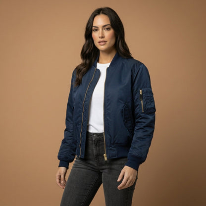 Bomber Jacket Modern Zip Ribbed Trim – Lucien