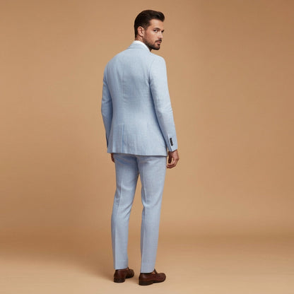 Men's Wool Blend Two-Piece Suit Notch Lapel Tailored – Laurent