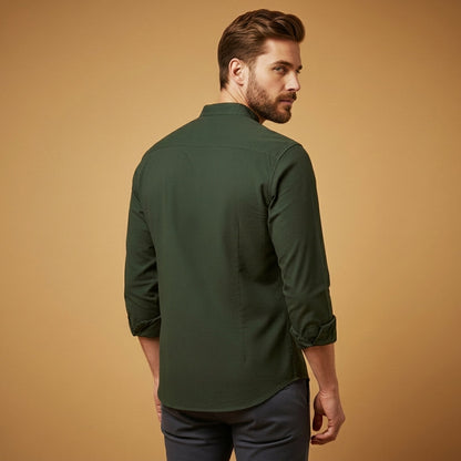 Stand Collar Shirt with Button Front – Celeste