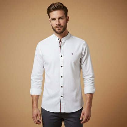 Stand Collar Shirt with Button Front – Celeste