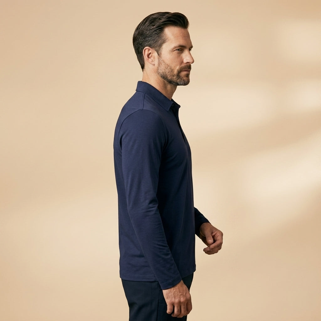 Stretch Polo Shirt with Structured Collar – Marlowe