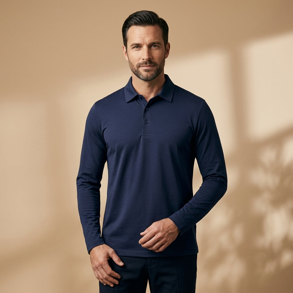 Stretch Polo Shirt with Structured Collar – Marlowe