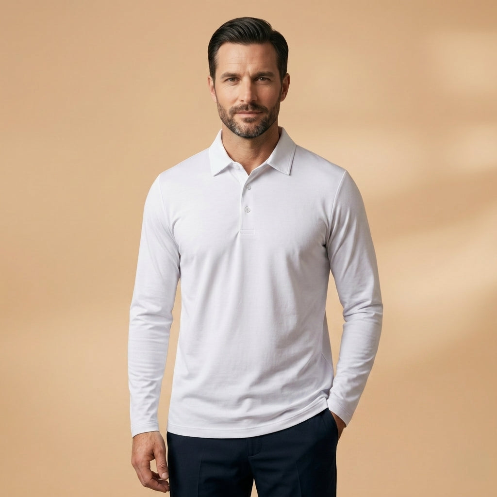 Stretch Polo Shirt with Structured Collar – Marlowe