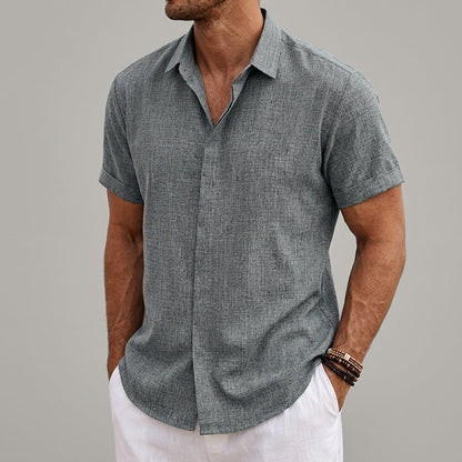 Short Sleeve Shirt Lightweight Linen Look Relaxed Fit – Marlowe