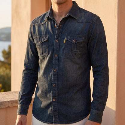 Black Denim Shirt Classic Comfortable Fit – Marlowe