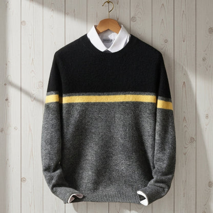 Wool Blend Crew Neck Sweater With Ribbed Trim – Marcel
