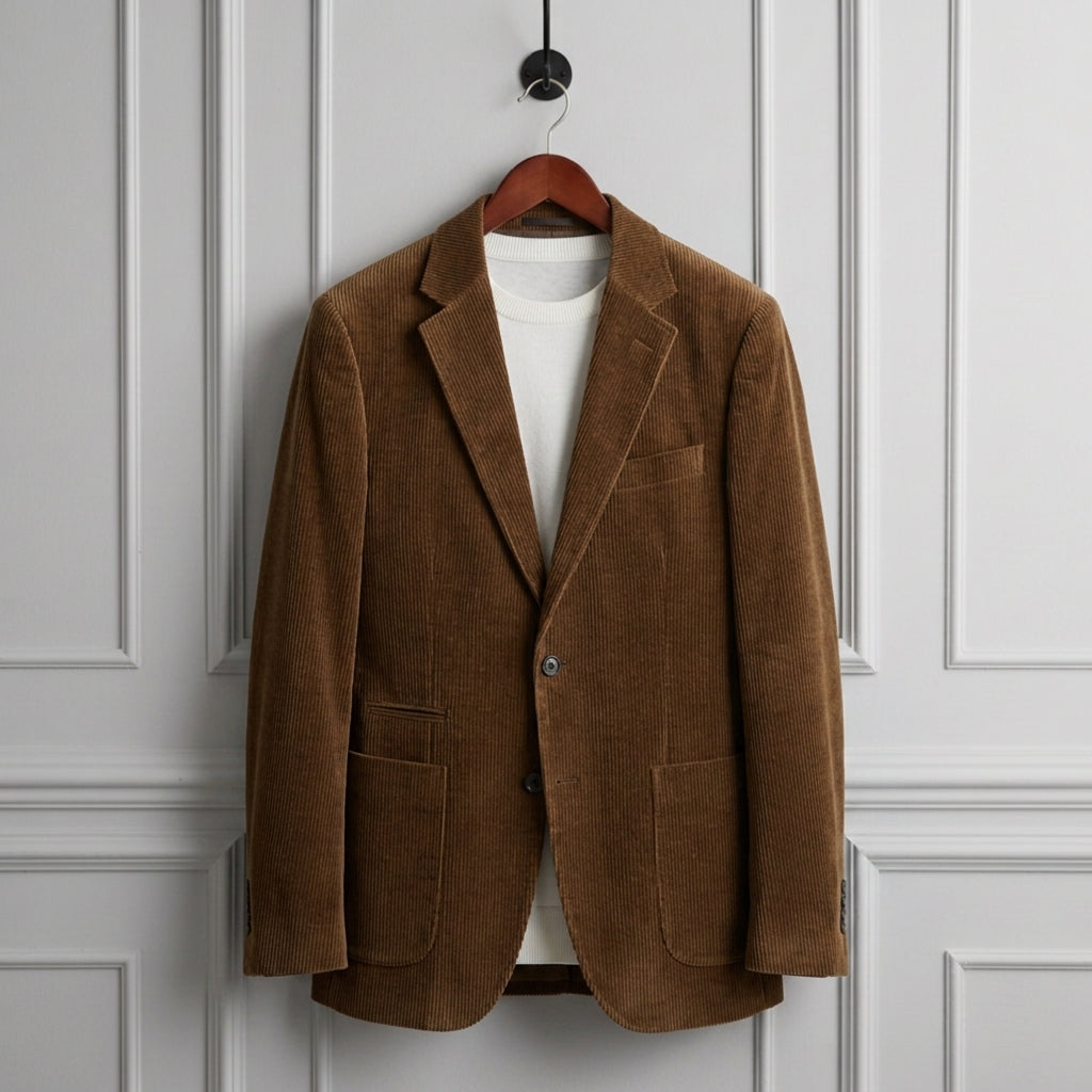 Corduroy Jacket for Women Button Front Classic Collar – Valentina
