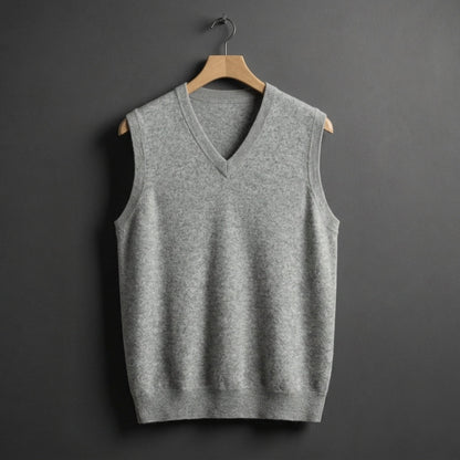 Cashmere Blend V-Neck Vest for Women, Elegant Layering – Elowen