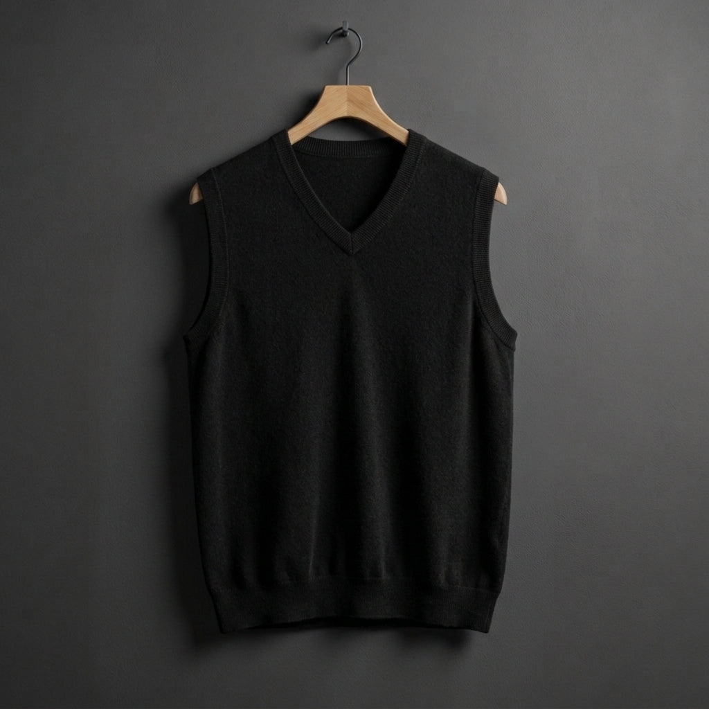 Cashmere Blend V-Neck Vest for Women, Elegant Layering – Elowen