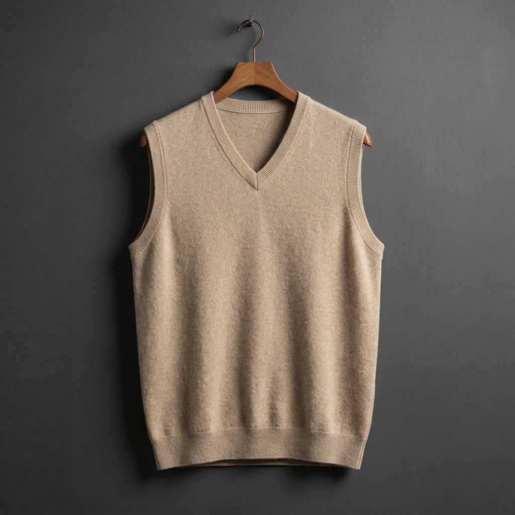 Cashmere Blend V-Neck Vest for Women, Elegant Layering – Elowen