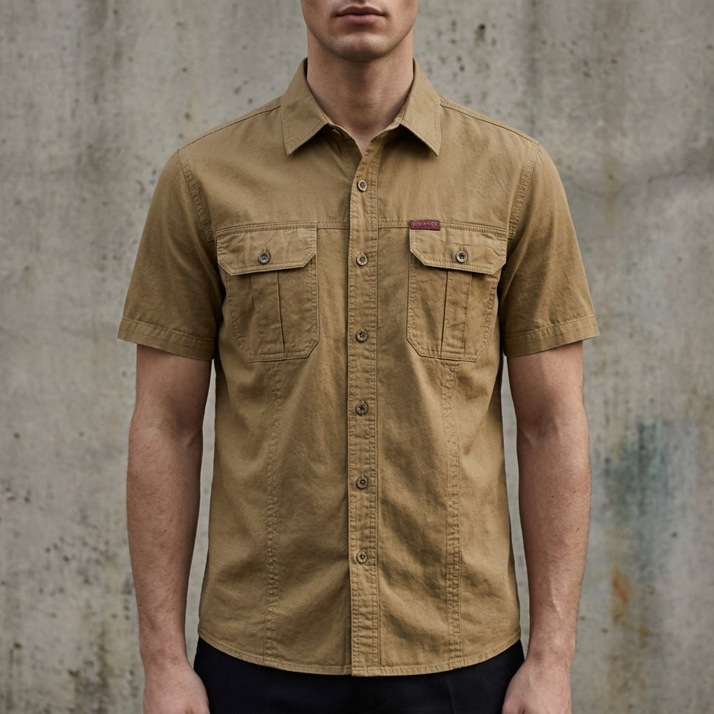 Short Sleeve Cotton Blend Shirt Breathable Casual Style – Marlowe