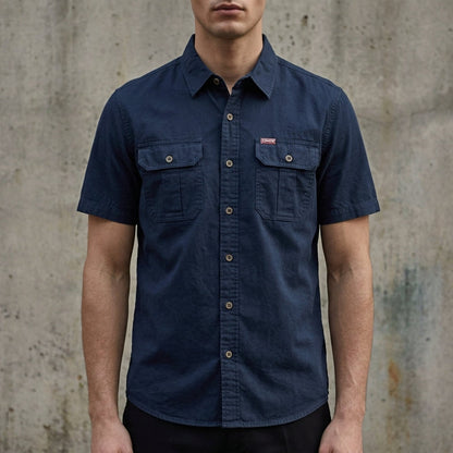 Short Sleeve Cotton Blend Shirt Breathable Casual Style – Marlowe