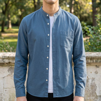 Men's Cotton Blend Tailored Button-Up Shirt Long Sleeve – Matteo