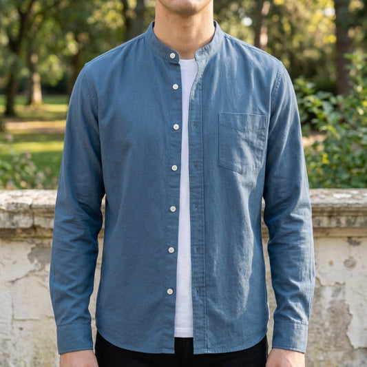 Men's Cotton Blend Tailored Button-Up Shirt Long Sleeve – Matteo