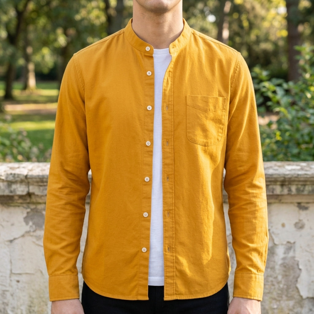 Men's Cotton Blend Tailored Button-Up Shirt Long Sleeve – Matteo