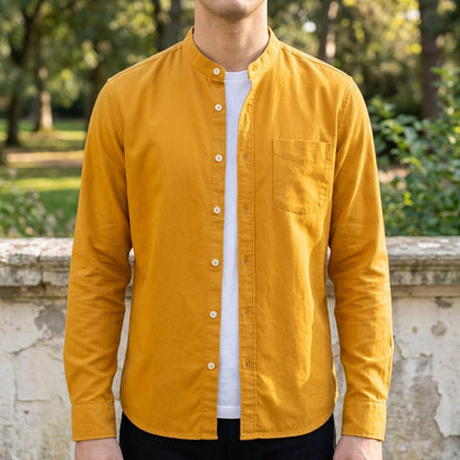 Men's Cotton Blend Tailored Button-Up Shirt Long Sleeve – Matteo