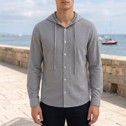 Soleil Hooded Button Shirt